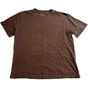 Tommy Hilfiger Men's Brown Essential Crew Neck T-Shirt - Size M